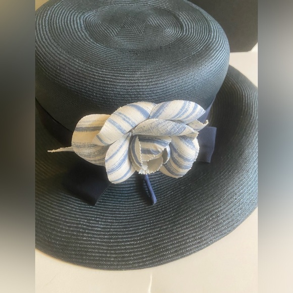 Vintage 1960s Gottliebs Navy Straw Hat - Picture 2 of 10